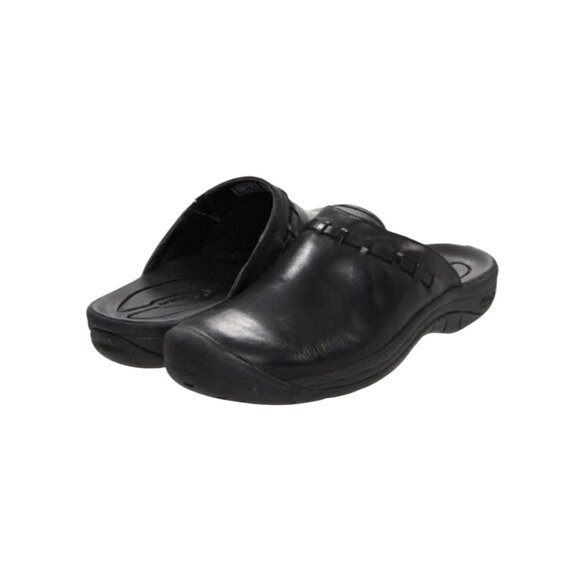 Keen Winslow Womens 7 Leather Slip-On Clogs Mules Black - Picture 1 of 13